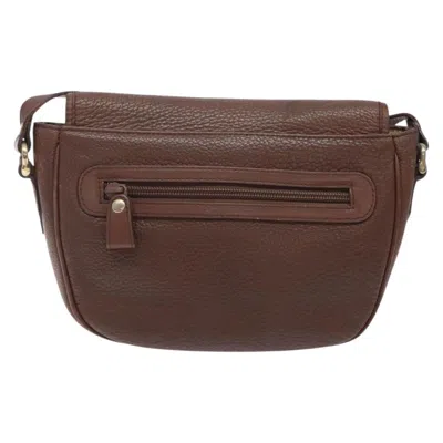 Pre-owned Burberry Brown,gold Leather Shoulder Bag ()