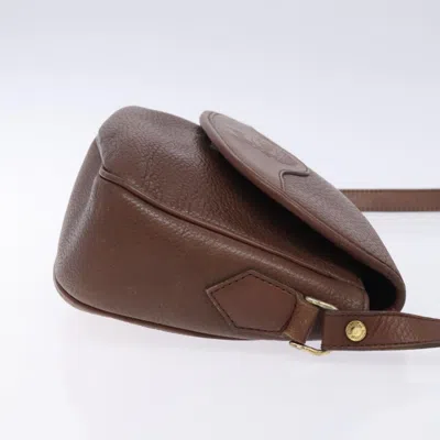 Pre-owned Burberry Brown,gold Leather Shoulder Bag ()