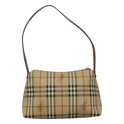 Pre-owned Burberry Haymarket Beige Canvas Shoulder Bag ()