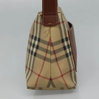 Pre-owned Burberry Haymarket Beige Canvas Shoulder Bag ()