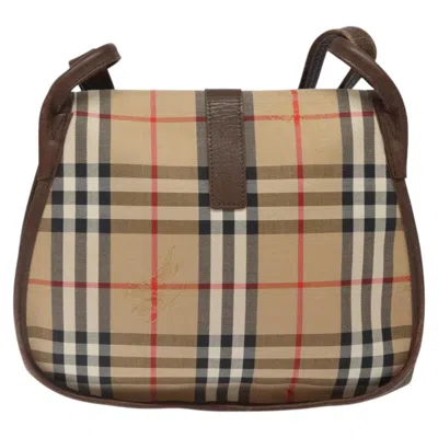 Pre-owned Burberry Haymarket Beige Canvas Shoulder Bag ()