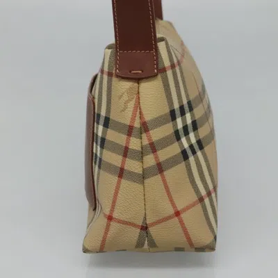Pre-owned Burberry Haymarket Beige Canvas Shoulder Bag ()
