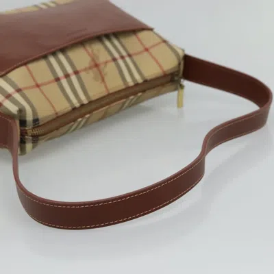 Pre-owned Burberry Haymarket Beige Canvas Shoulder Bag ()