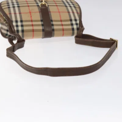 Pre-owned Burberry Haymarket Beige Canvas Shoulder Bag ()