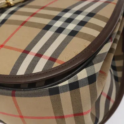 Pre-owned Burberry Haymarket Beige Canvas Shoulder Bag ()