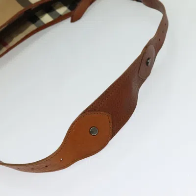 Pre-owned Burberry House Check Brown Canvas Shoulder Bag ()