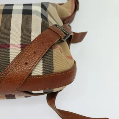 Pre-owned Burberry House Check Brown Canvas Shoulder Bag ()