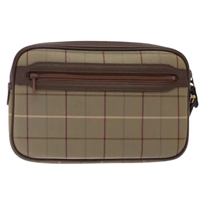 Pre-owned Burberry Nova Check Beige Canvas Clutch Bag ()