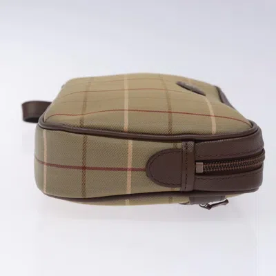 Pre-owned Burberry Nova Check Beige Canvas Clutch Bag ()