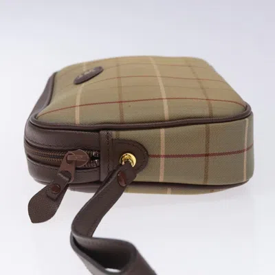 Pre-owned Burberry Nova Check Beige Canvas Clutch Bag ()