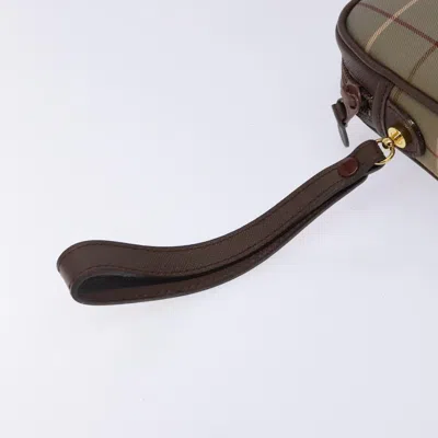 Pre-owned Burberry Nova Check Beige Canvas Clutch Bag ()