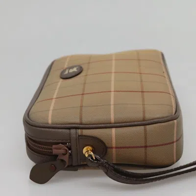 Pre-owned Burberry Nova Check Beige Canvas Clutch Bag ()