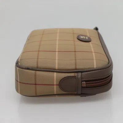 Pre-owned Burberry Nova Check Beige Canvas Clutch Bag ()