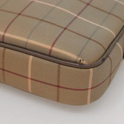 Pre-owned Burberry Nova Check Beige Canvas Clutch Bag ()