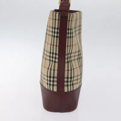 Pre-owned Burberry Nova Check Beige Canvas Shoulder Bag ()