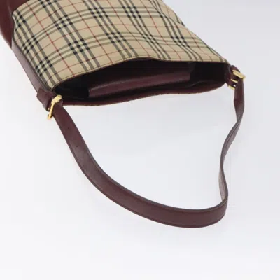 Pre-owned Burberry Nova Check Beige Canvas Shoulder Bag ()