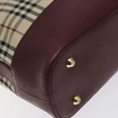 Pre-owned Burberry Nova Check Beige Canvas Shoulder Bag ()