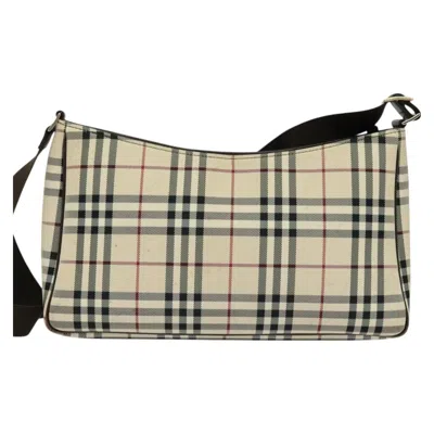 Pre-owned Burberry Nova Check Beige Canvas Shoulder Bag ()