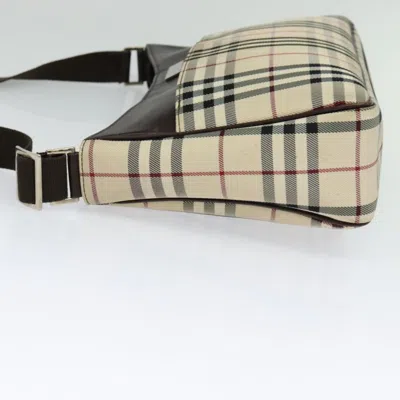 Pre-owned Burberry Nova Check Beige Canvas Shoulder Bag ()