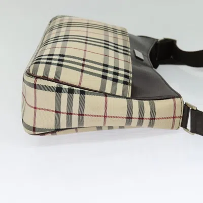 Pre-owned Burberry Nova Check Beige Canvas Shoulder Bag ()
