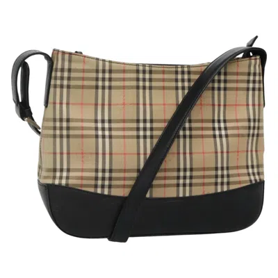 Pre-owned Burberry Nova Check Beige Canvas Shoulder Bag ()