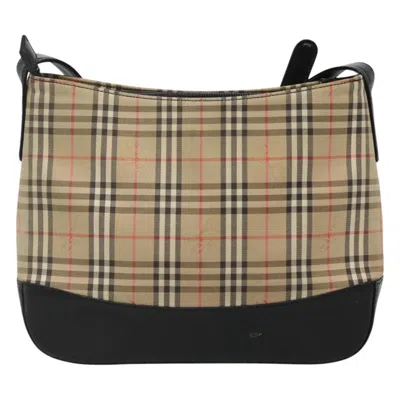 Pre-owned Burberry Nova Check Beige Canvas Shoulder Bag ()