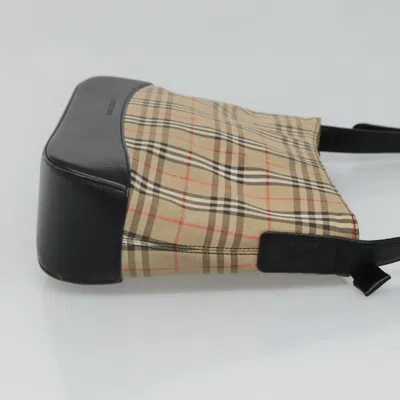 Pre-owned Burberry Nova Check Beige Canvas Shoulder Bag ()