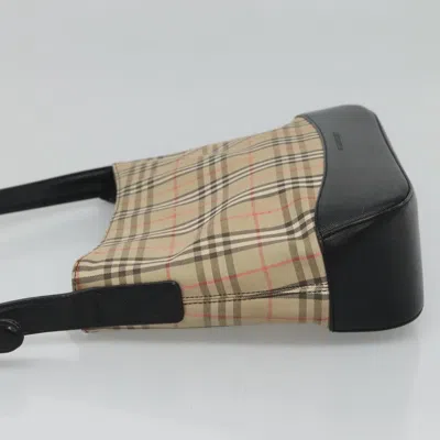 Pre-owned Burberry Nova Check Beige Canvas Shoulder Bag ()