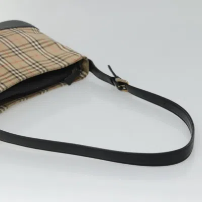 Pre-owned Burberry Nova Check Beige Canvas Shoulder Bag ()