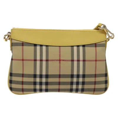 Pre-owned Burberry Nova Check Beige Canvas Shoulder Bag ()