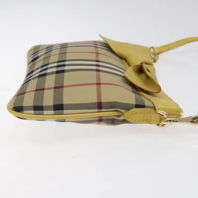 Pre-owned Burberry Nova Check Beige Canvas Shoulder Bag ()