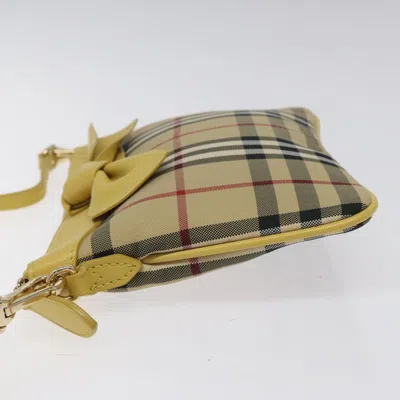 Pre-owned Burberry Nova Check Beige Canvas Shoulder Bag ()