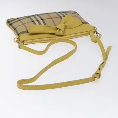 Pre-owned Burberry Nova Check Beige Canvas Shoulder Bag ()