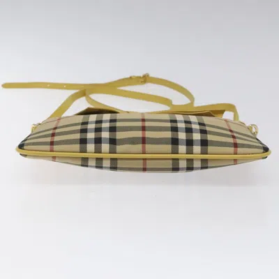Pre-owned Burberry Nova Check Beige Canvas Shoulder Bag ()