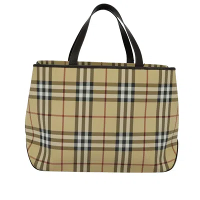 Pre-owned Burberry Nova Check Beige Canvas Tote Bag ()