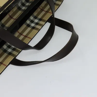 Pre-owned Burberry Nova Check Beige Canvas Tote Bag ()
