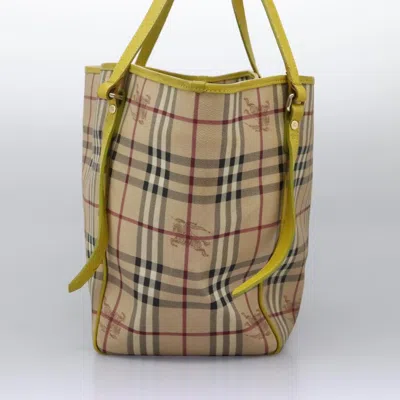 Pre-owned Burberry Nova Check Beige Canvas Tote Bag ()