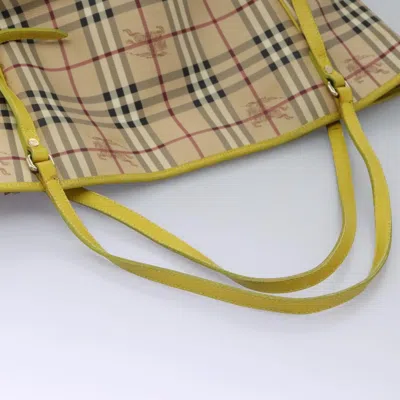 Pre-owned Burberry Nova Check Beige Canvas Tote Bag ()