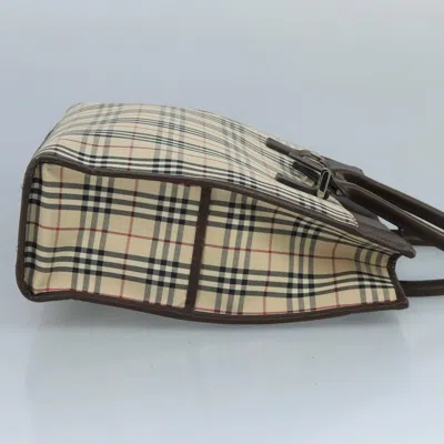 Pre-owned Burberry Nova Check Beige Canvas Tote Bag ()