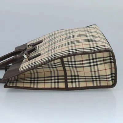 Pre-owned Burberry Nova Check Beige Canvas Tote Bag ()