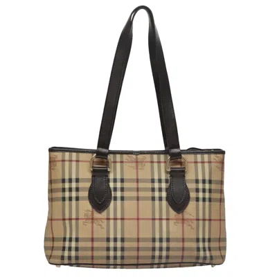 Pre-owned Burberry Nova Check Beige Canvas Tote Bag ()