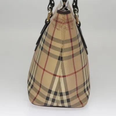Pre-owned Burberry Nova Check Beige Canvas Tote Bag ()