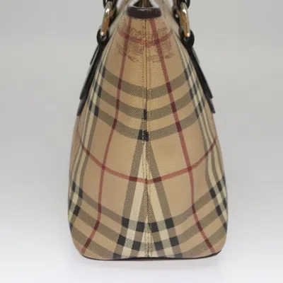 Pre-owned Burberry Nova Check Beige Canvas Tote Bag ()
