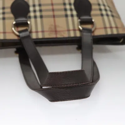 Pre-owned Burberry Nova Check Beige Canvas Tote Bag ()