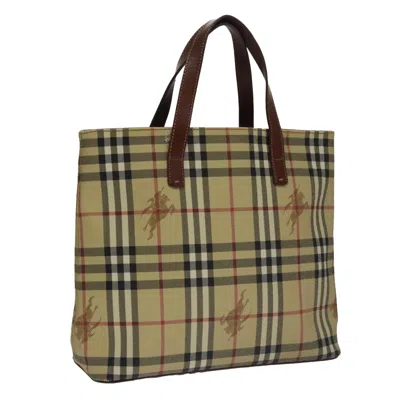 Pre-owned Burberry Nova Check Beige Canvas Tote Bag ()
