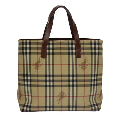 Pre-owned Burberry Nova Check Beige Canvas Tote Bag ()
