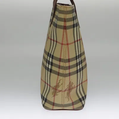Pre-owned Burberry Nova Check Beige Canvas Tote Bag ()