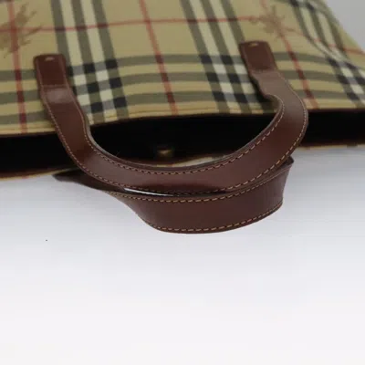 Pre-owned Burberry Nova Check Beige Canvas Tote Bag ()