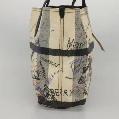 Pre-owned Burberry White Canvas Tote Bag ()