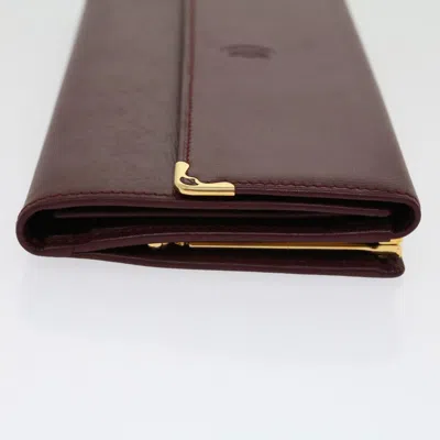 Pre-owned Cartier Must De  Red Leather Wallet  ()